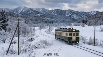 かつての深名線（画像はあくまでAIによるイメージです。）