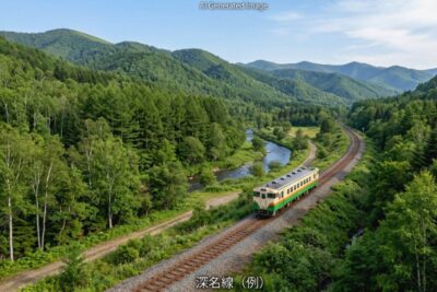 かつての深名線（画像はあくまでAIによるイメージです。）