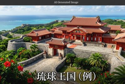 琉球王国のイメージ(画像はあくまでAIによるイメージです。)(沖縄の三山時代の歴史解説)