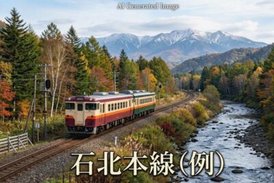 石北本線の例(画像はあくまでAIによるイメージです。)