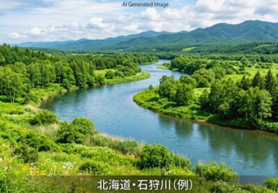 北日本屈指のスケールを誇る石狩川(画像はあくまでAIによるイメージです。)