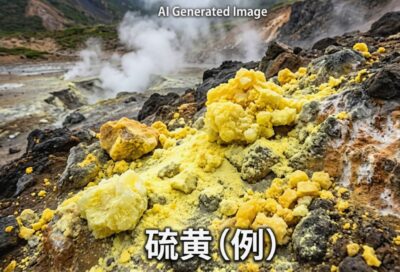 かつて「黄色いダイヤ」とも呼ばれ、掘って売るほど儲かることになった硫黄（画像はあくまでAIによるイメージです。）