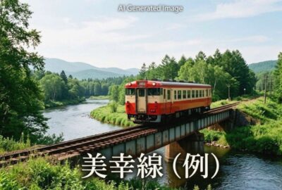かつて美深と枝幸を結んでいた、美幸線(画像はあくまでAIによるイメージです。実際の景色・車両等ではありませんので、ご了承ください。)