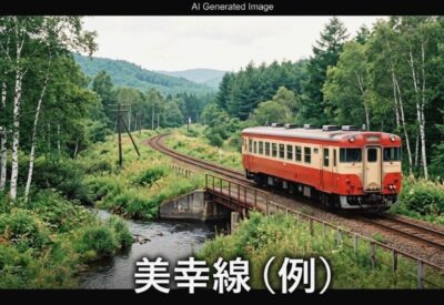 かつての美幸線の例(画像はあくまでAIによるイメージです。)(美深の地理・歴史解説)