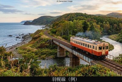 かつての羽幌線(画像はあくまでAIによるイメージです。)