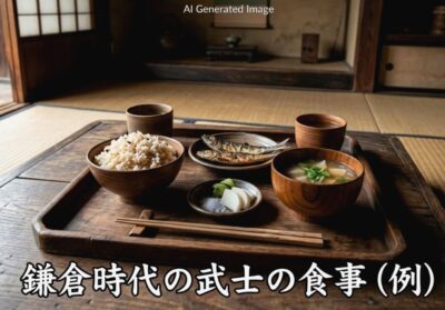 鎌倉時代の武士の食事(画像はあくまでAIによるイメージです。)