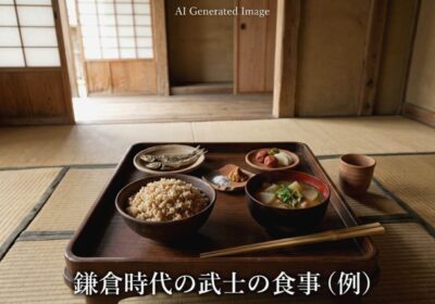 鎌倉時代の武士の食事(画像はあくまでAIによるイメージです。)