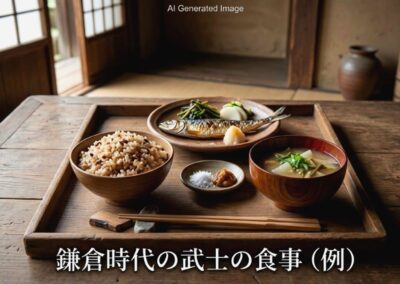 鎌倉時代の武士の食事(画像はあくまでAIによるイメージです。)