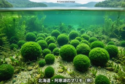 阿寒湖のマリモが群生する美しい湖底の様子