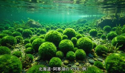 見る人の目と心を優しく癒やす阿寒湖のマリモ