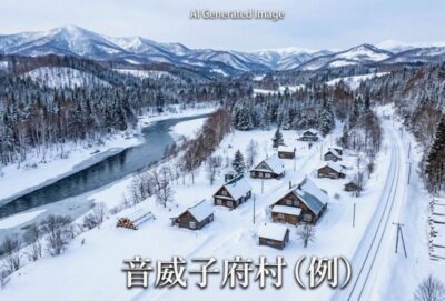 音威子府村の景色の例(画像はあくまでAIによるイメージです。)